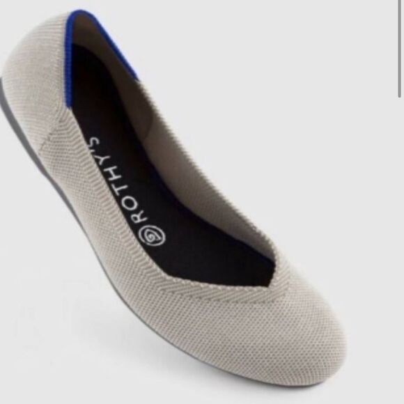 New Rothy’s Flax Birdseye Round Toe Flat - size W7.5 - Picture 2 of 4